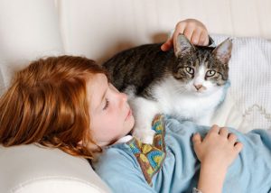 Pets Child with Cat